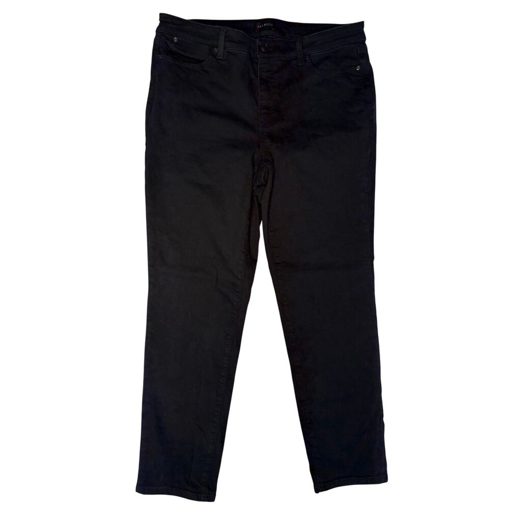 Talbots Slim Ankle Jean 14 Stretch Black Goth Tailored‎ Soft Casual